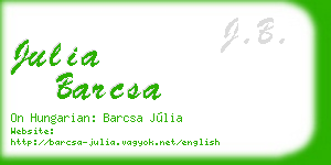 julia barcsa business card